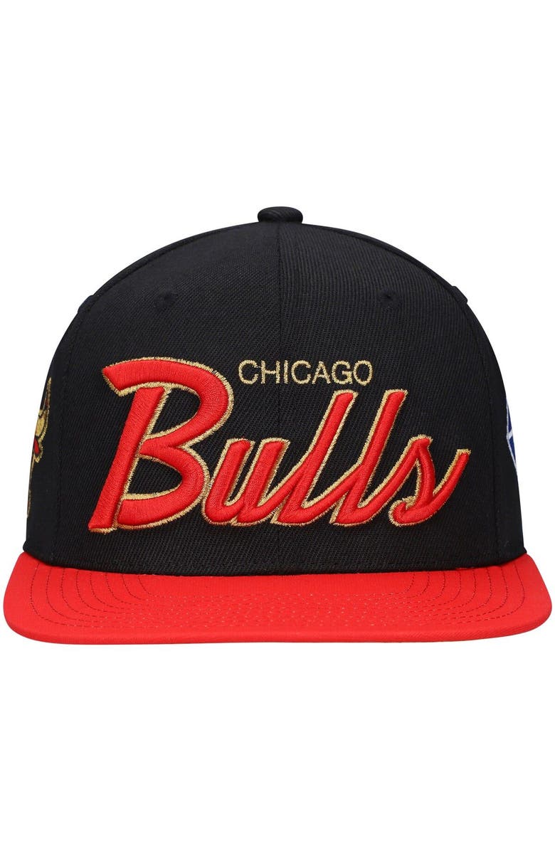 Mitchell & Ness Men's Mitchell & Ness Black Chicago Bulls NBA 75th Anniversary Snapback Hat, Alternate, color,
