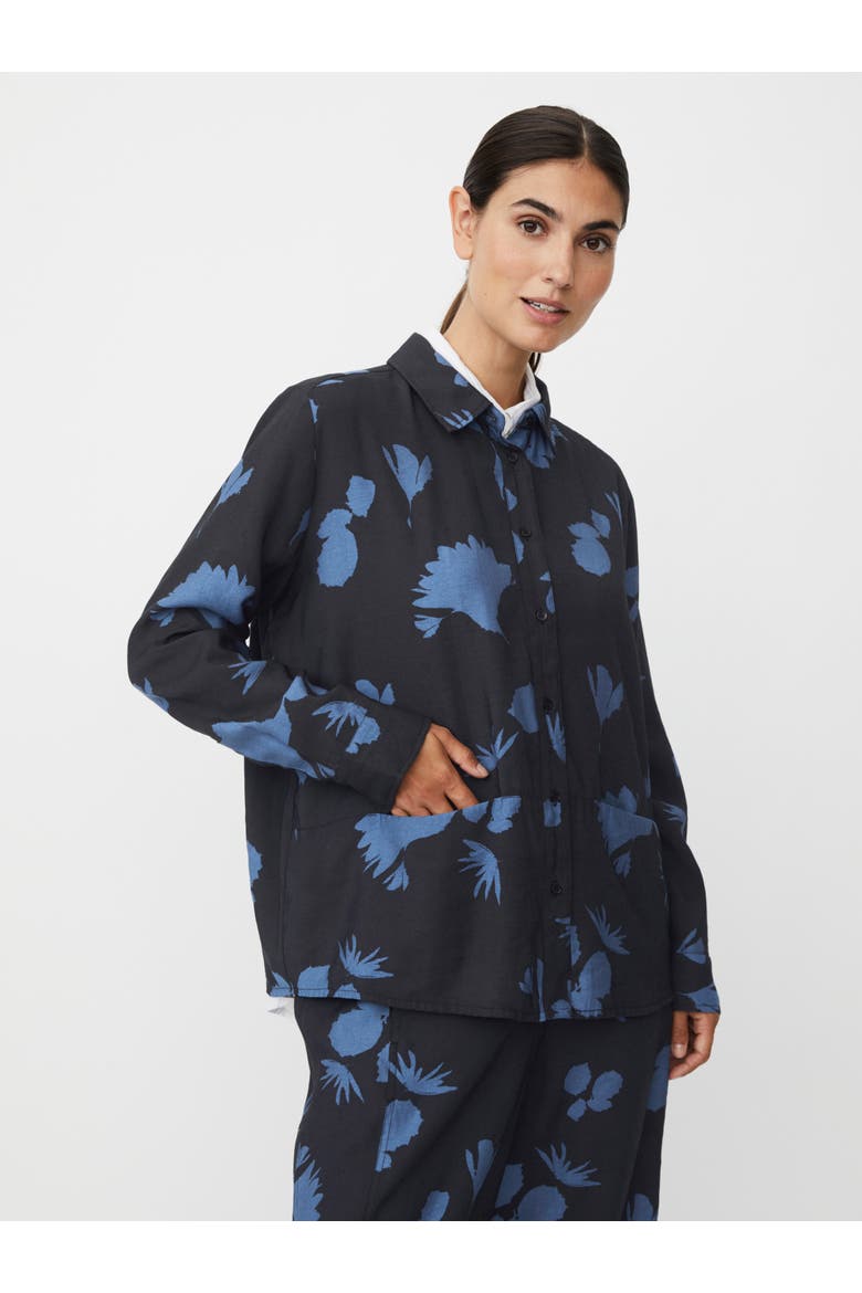 Inanne Long Sleeve Printed Shirt, Alternate, color, Gray Blue