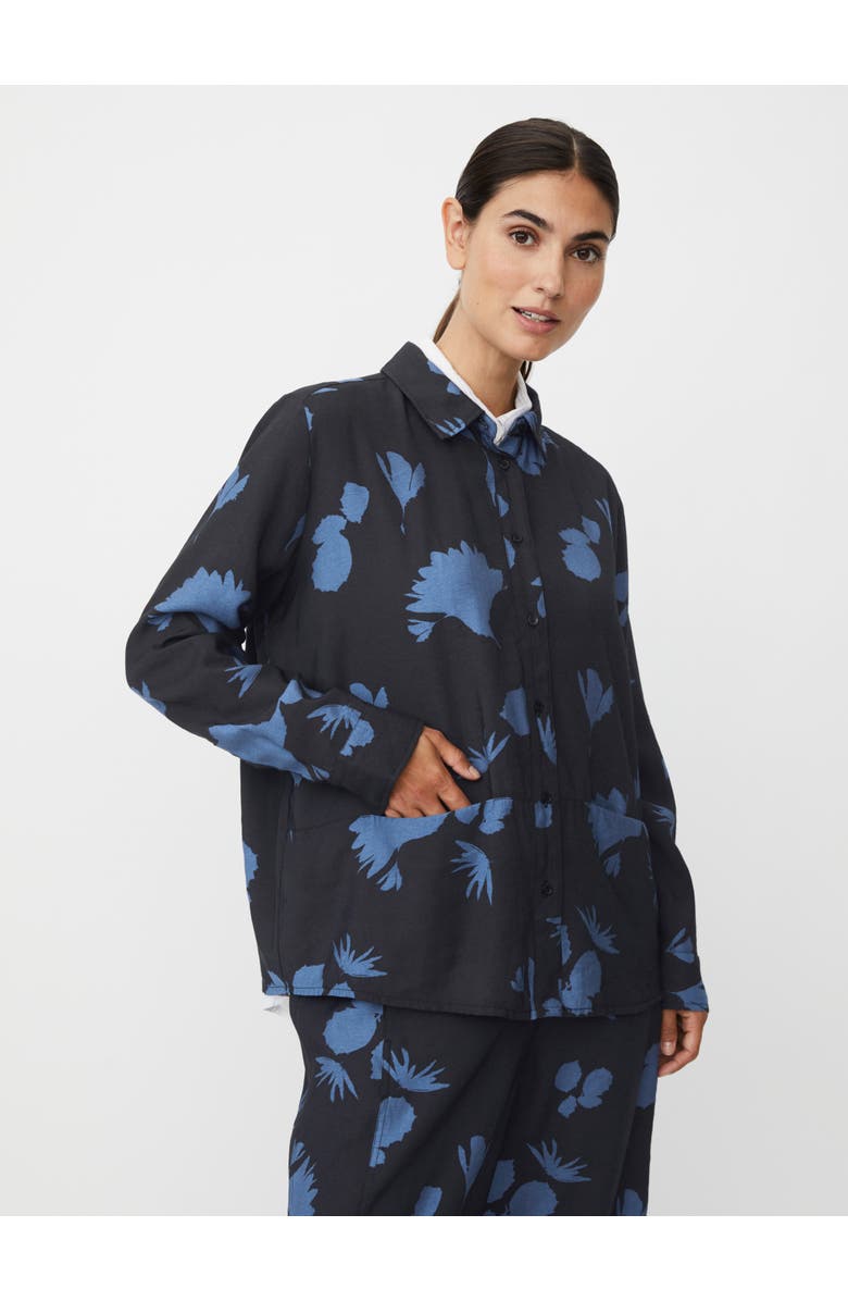 Masai Copenhagen Inanne Long Sleeve Printed Shirt, Alternate, color, Gray Blue