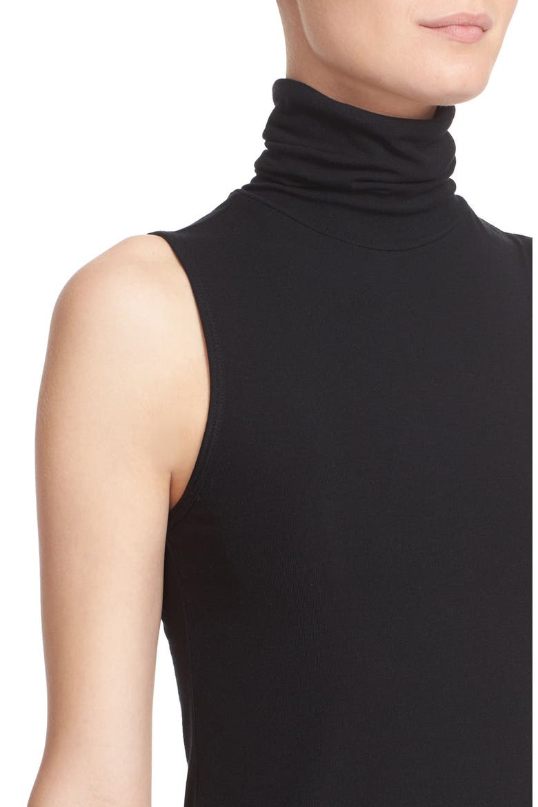 'Wendel' Sleeveless Turtleneck Top, Alternate, color, BLACK