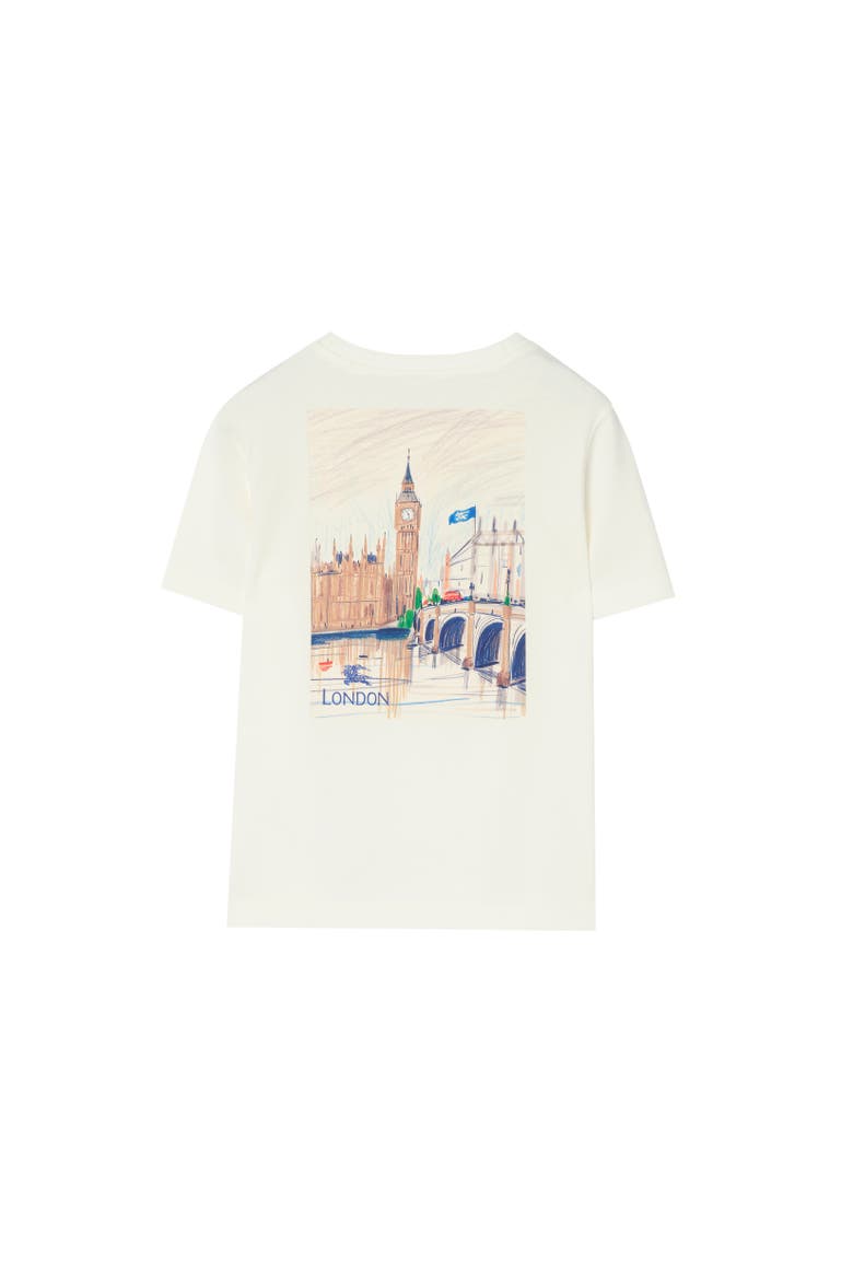 London Bear Cotton T-shirt, Alternate, color, Chalk white