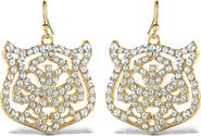 Jessica Simpson Tiger Drop Earrings with Clear Crystals