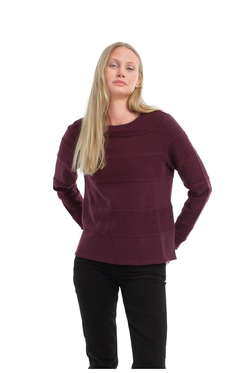 WILT Clothing Striped Sweatshirt, Alternate, color, Dark Fig