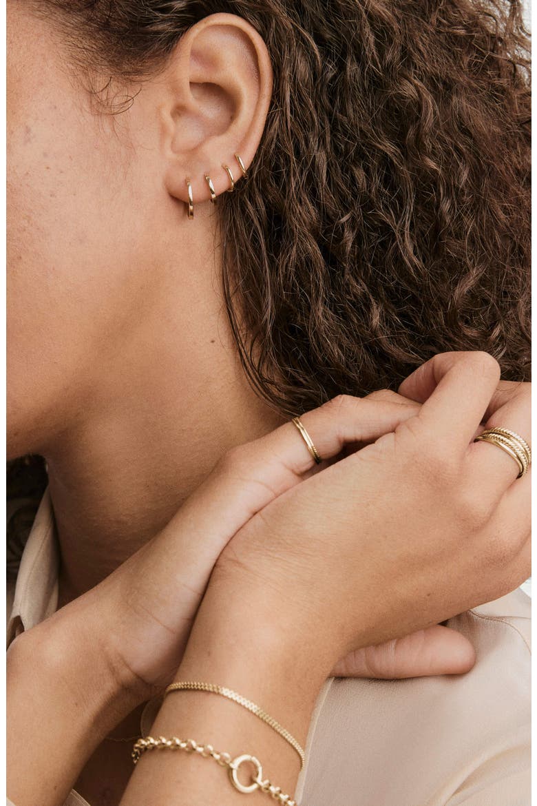 Mini Single Hoop Earring, Alternate, color, 10K Yellow Gold