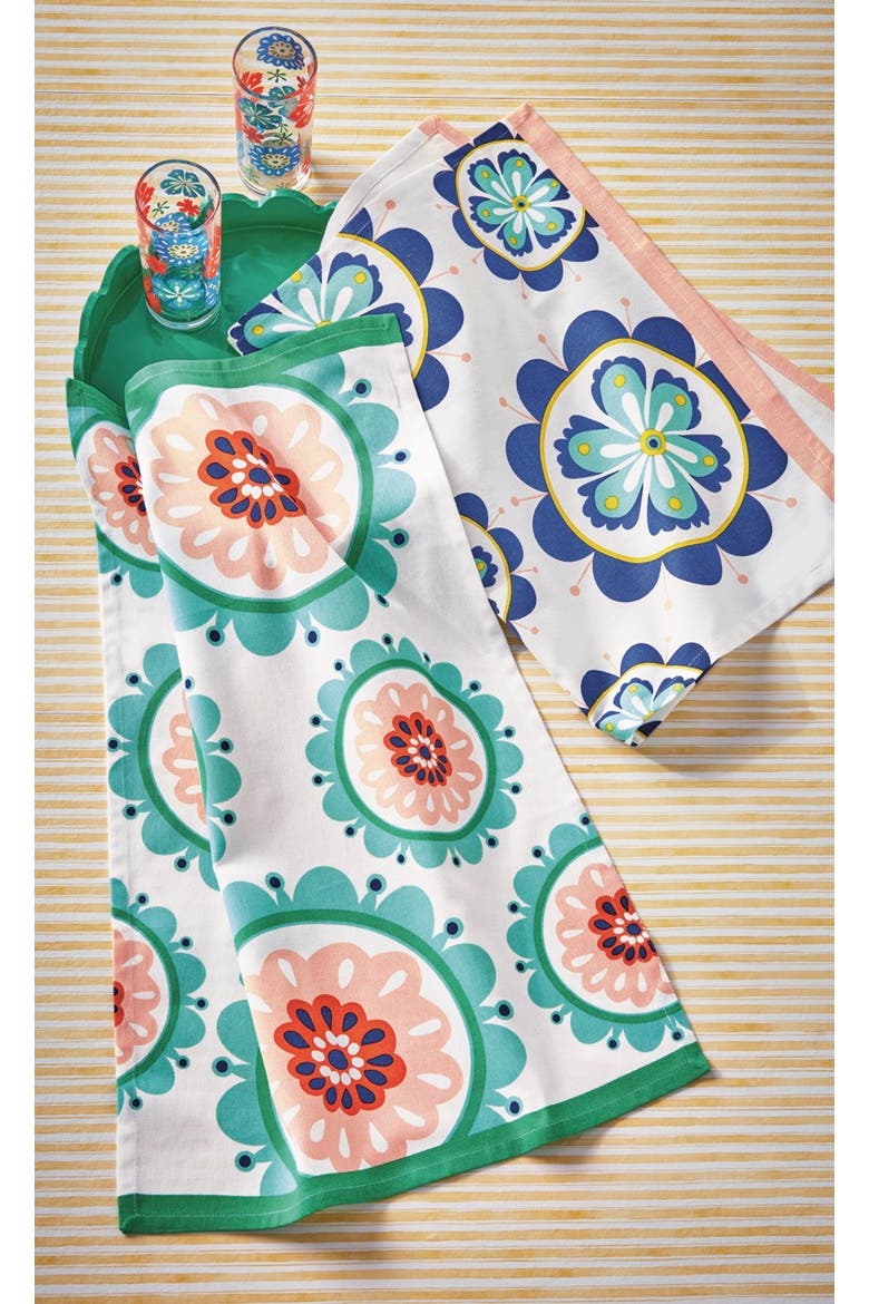 Eclectic Fun Multi Cotton Dishtowel Set of 2 26 x 18 in, Alternate, color, Multicolored