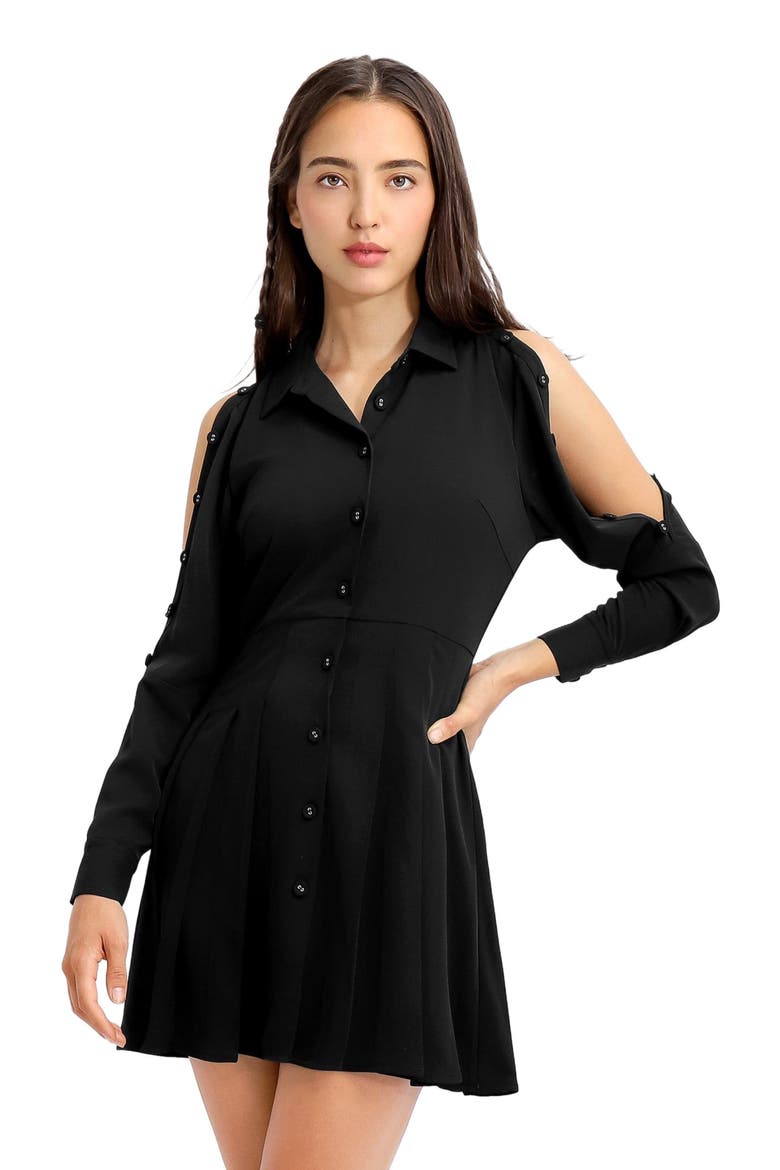 Boy Meets Girl Mini Dress, Alternate, color, Black