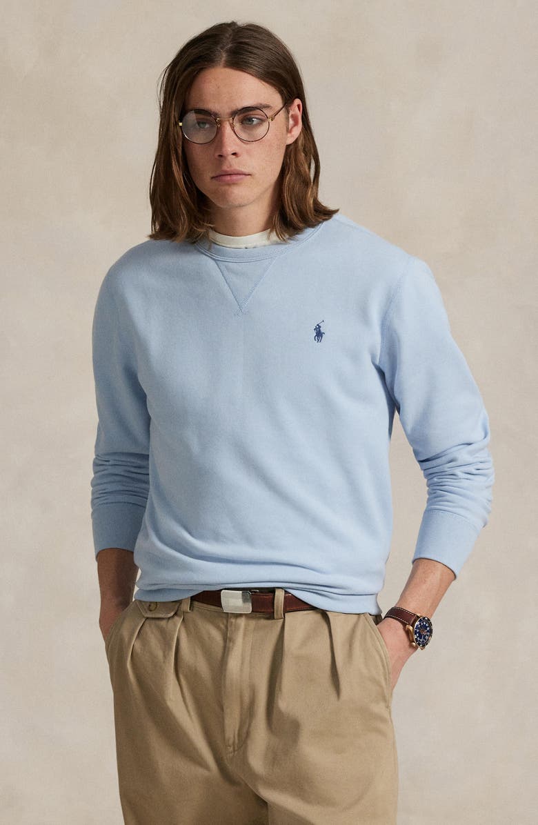 Polo Ralph Lauren Logo Embroidered Fleece Sweatshirt, Alternate, color, Southport Blue