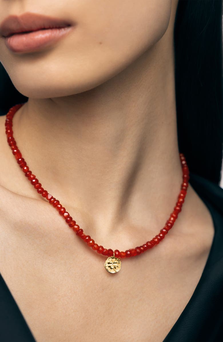 Monica Vinader Lucky Beaded Necklace, Alternate, color, Gold Vermeil