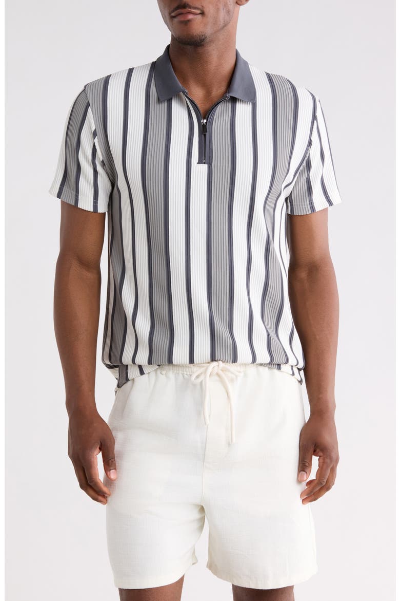 Vertical Stripe Quarter Zip Knit Polo (Men) | Nordstromrack
