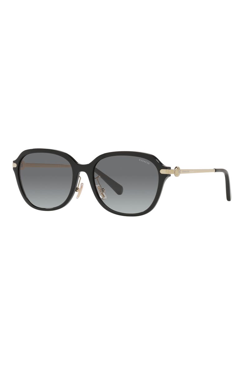 56mm Gradient Square Sunglasses, Alternate, color, BLACK / GREY GRADIENT