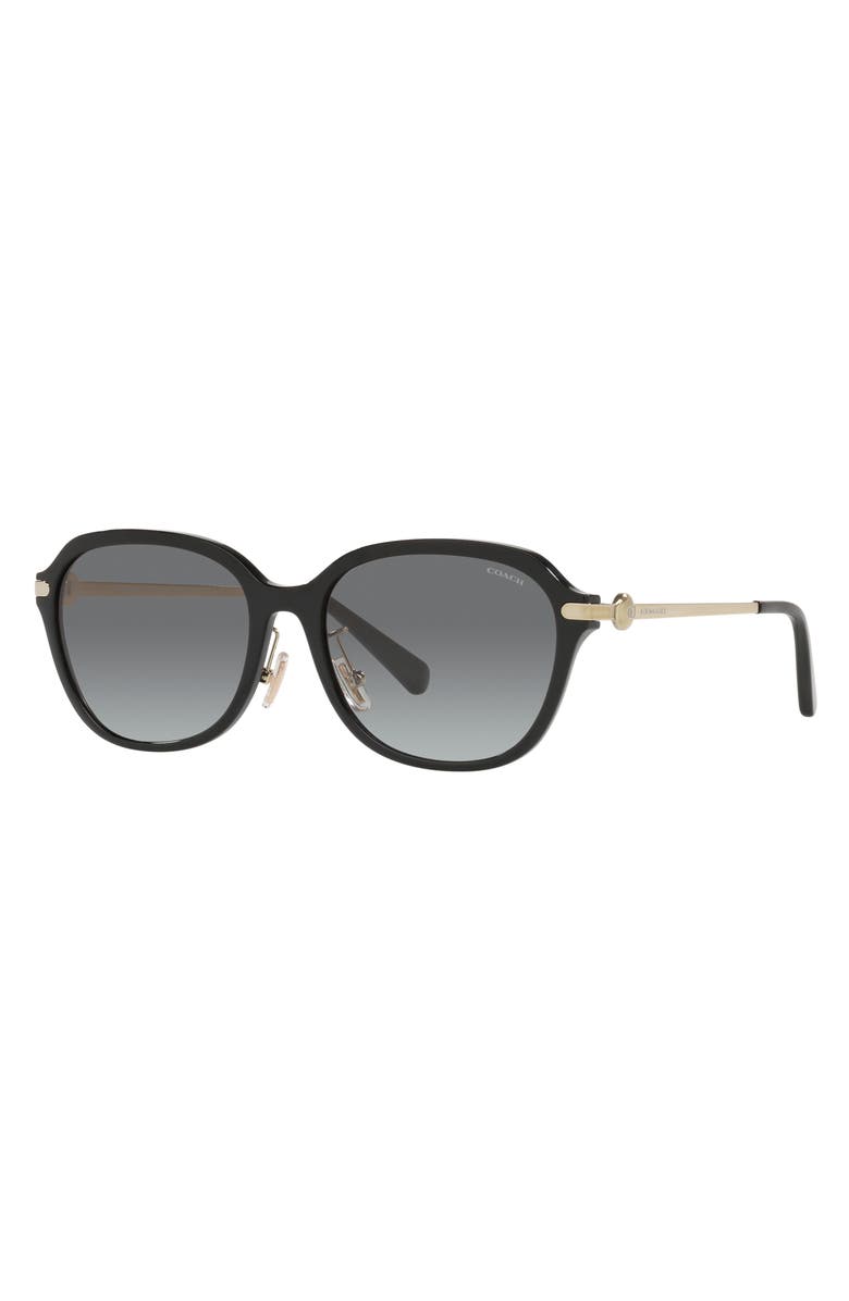 COACH 56mm Gradient Square Sunglasses, Alternate, color, Black / Grey Gradient