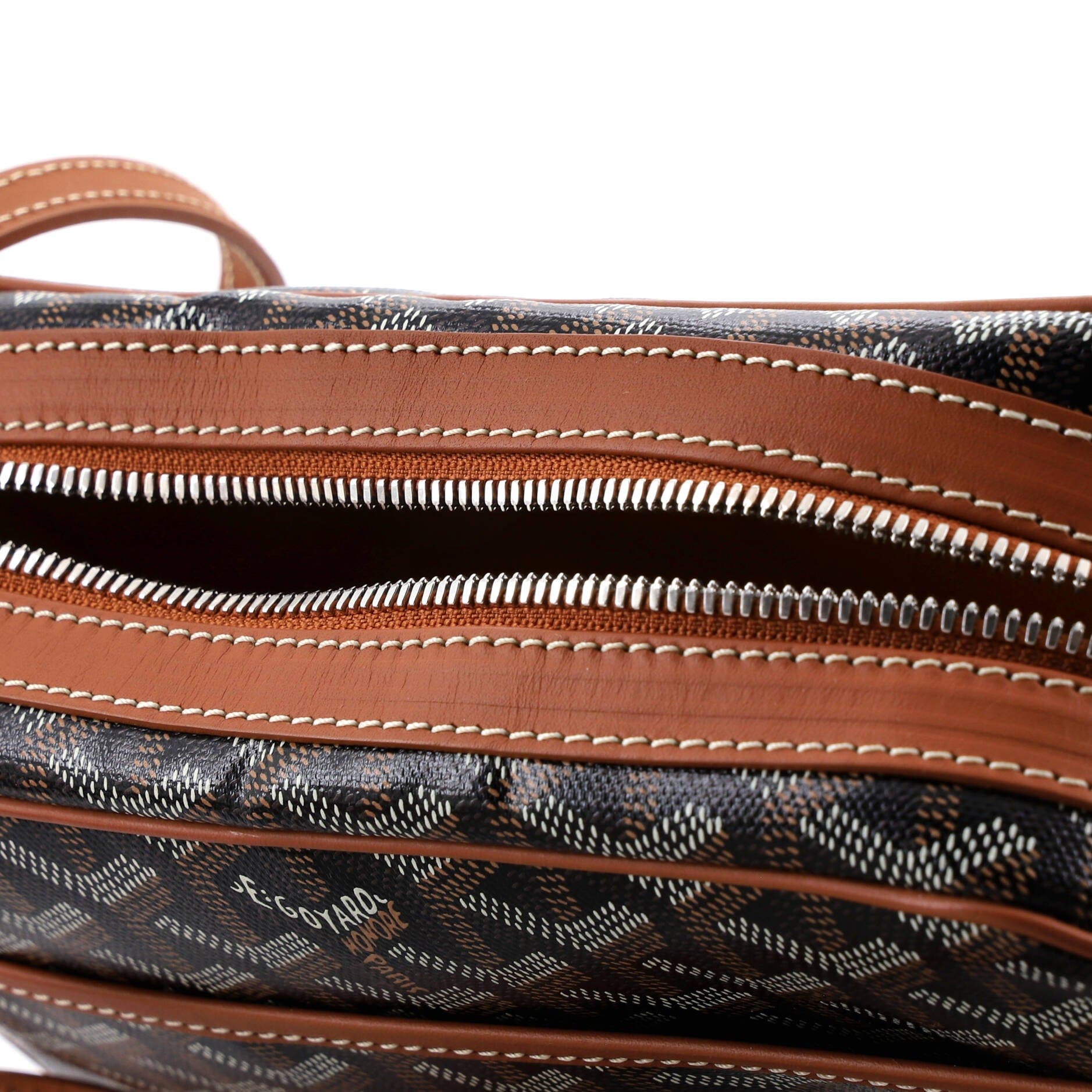 Pre-Owned Goyard Cap Vert Bag Coated Canvas, Alternate, color, Brown