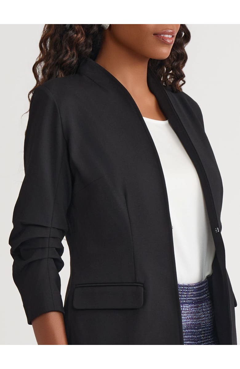 Misook Tailored LuxeStretch Ponte Blazer, Alternate, color, Black