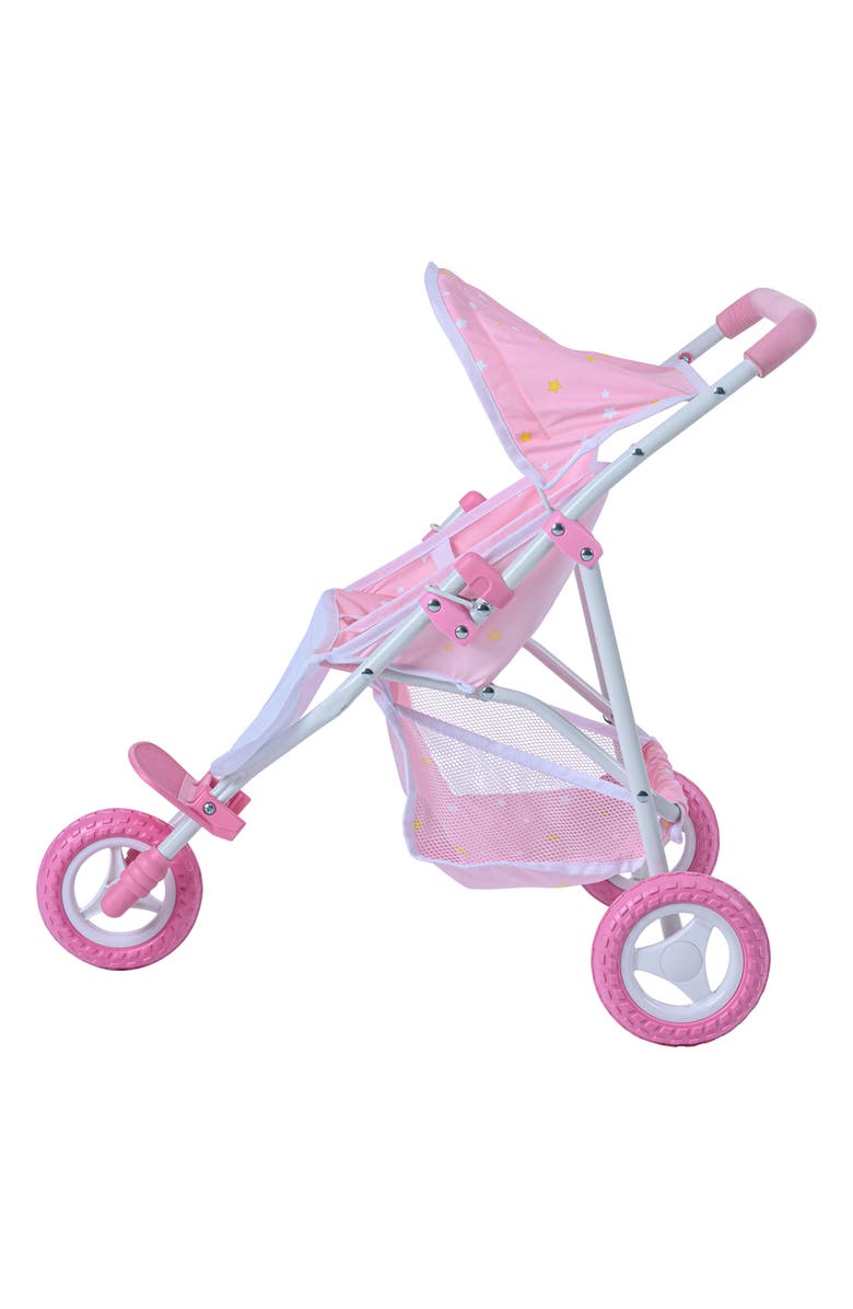 Teamson Kids Olivia's Little World Twinkle Star Princess Collection Twin Doll Stroller, Alternate, color, Pink