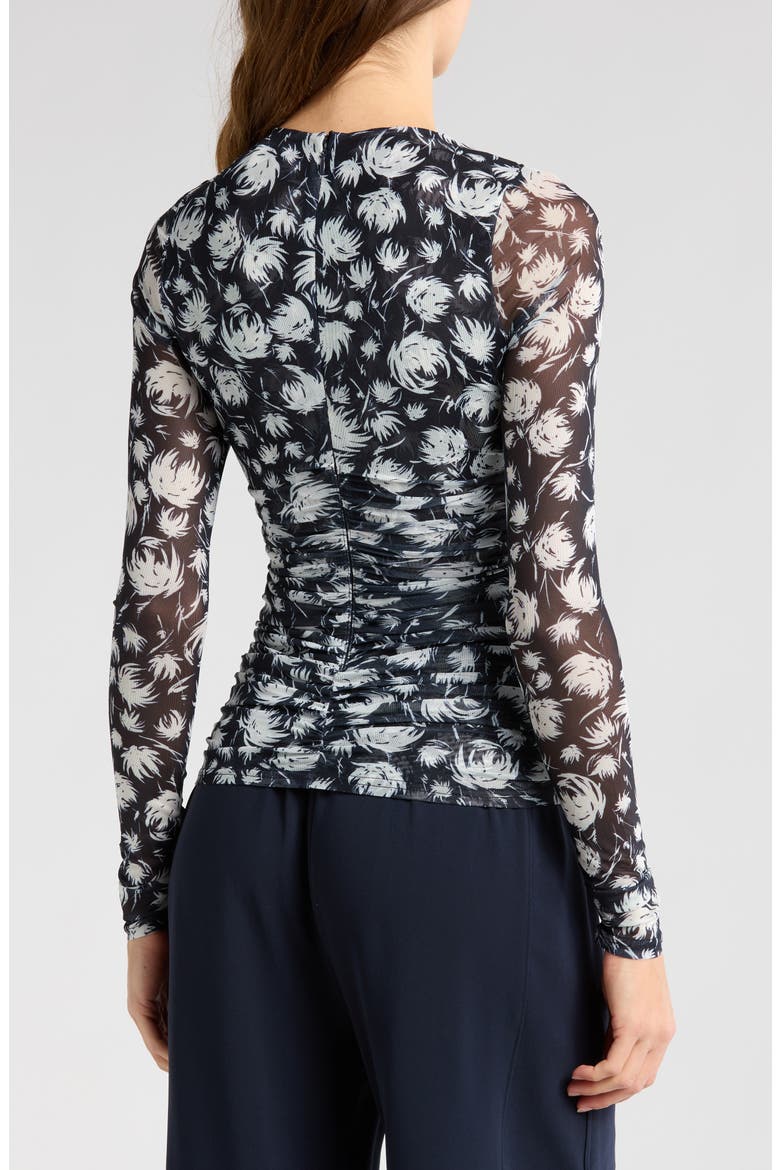 Aniya Floral Mesh Top, Alternate, color, NAVY/ IVORY