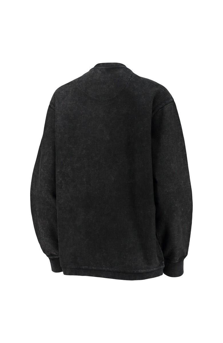 PRESSBOX Women's Pressbox Black Northeastern Huskies Comfy Cord Vintage Wash Basic Arch Pullover Sweatshirt, Alternate, color, Black