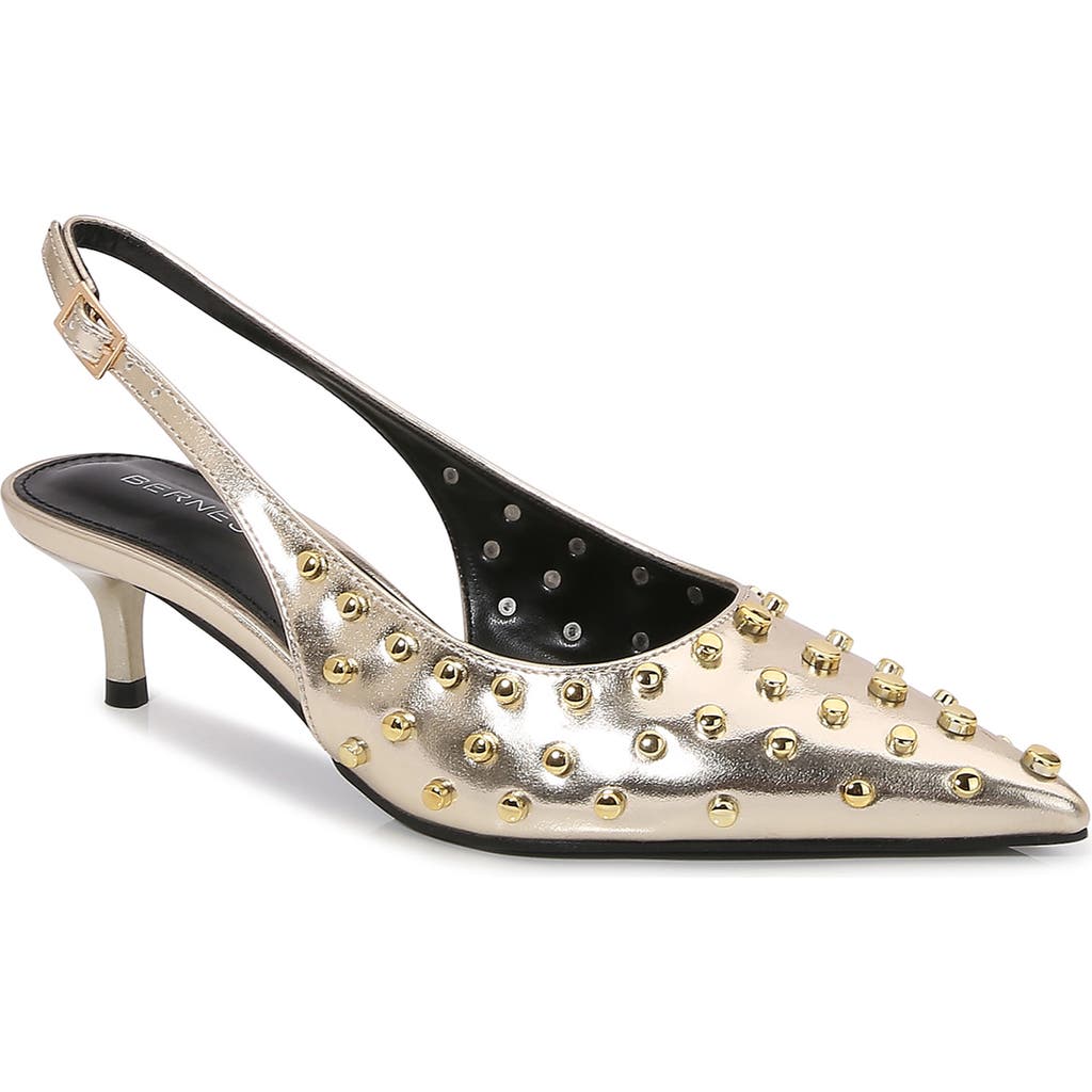 Berness Carlina Kitten Heel Slingback Pump In Gold