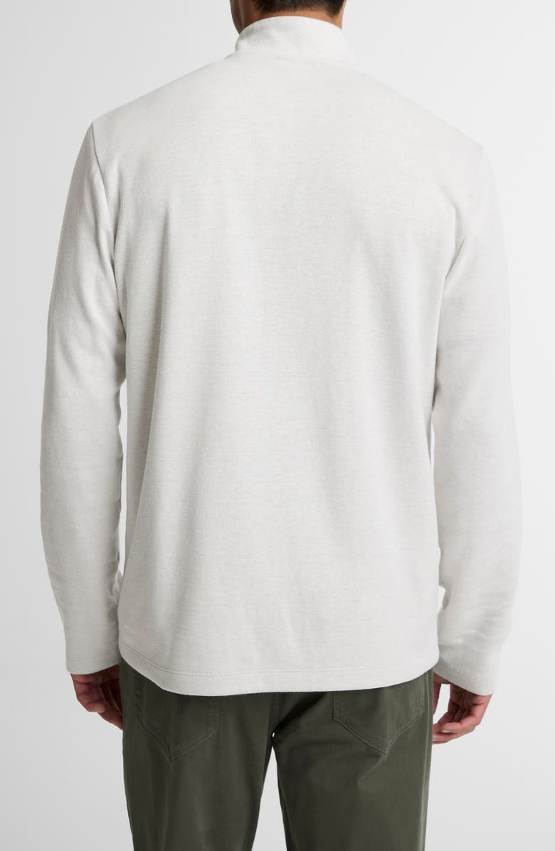 Vince Double Face Cotton Blend Quarter Zip Pullover, Alternate, color, Off White/ Jet