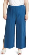 Eileen Fisher Wide Leg Slit Hem Ankle Pants