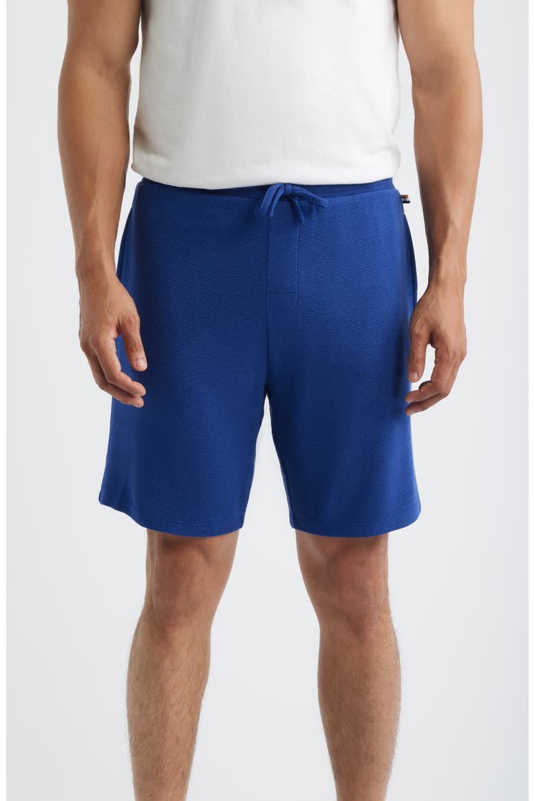 Ribbed Pajama Shorts, Main, color, MEDIUM BLUE