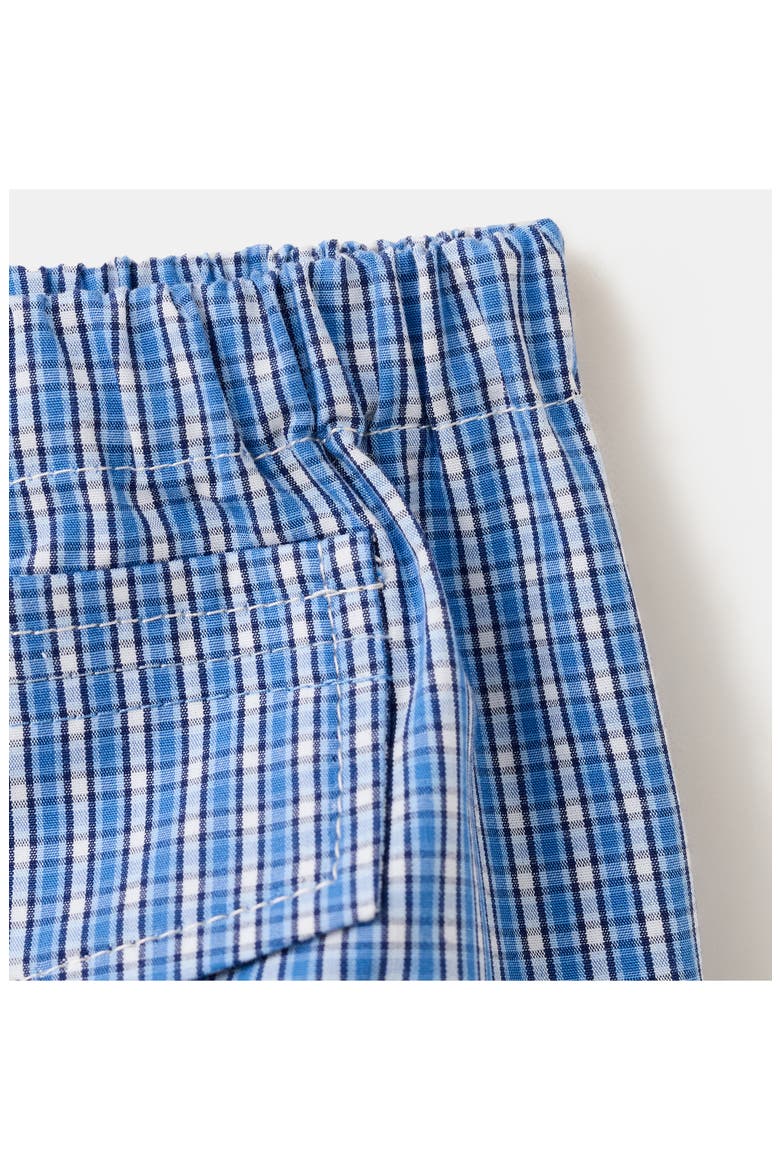 Starring Hailey Bieber Gigi Check Print Shorts, Alternate, color, BLUE
