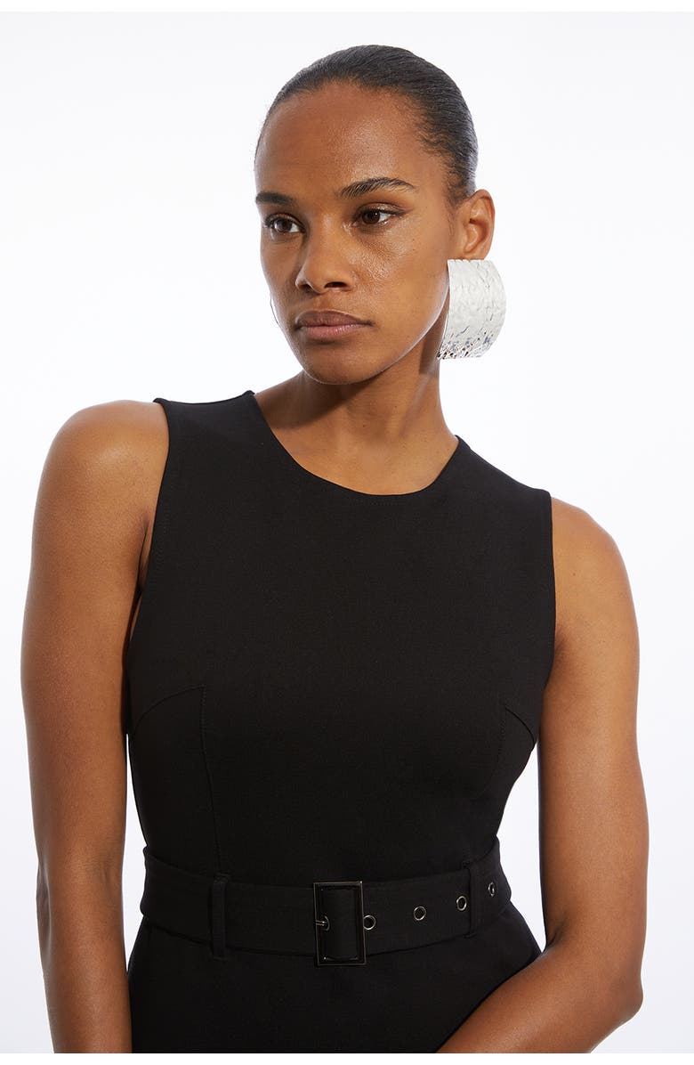 Karen Millen Jersey Pleated Maxi Dress, Alternate, color, Black