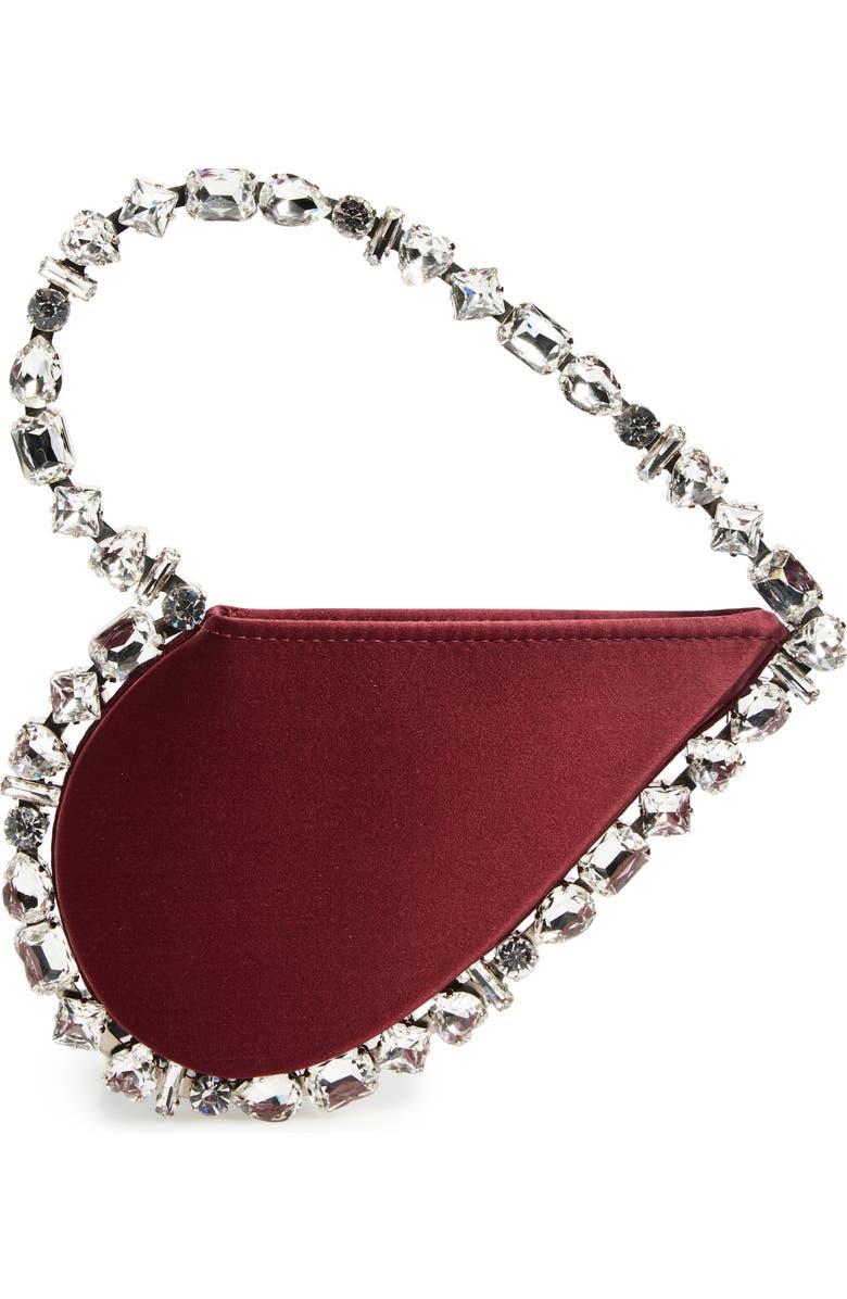 L’alingi Taliya Love Satin Crystal Top Handle Bag, Main, color, Burgundy