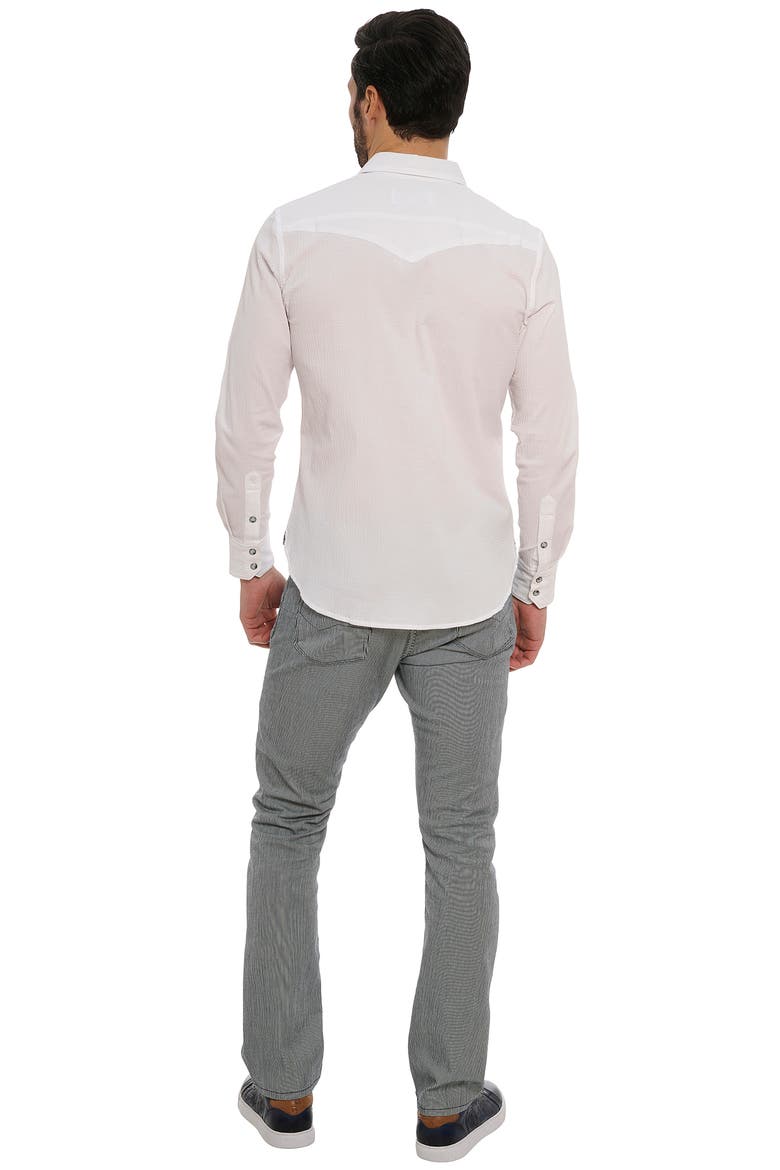Cantina Seersucker Snap-Up Western Shirt, Alternate, color, WHITE