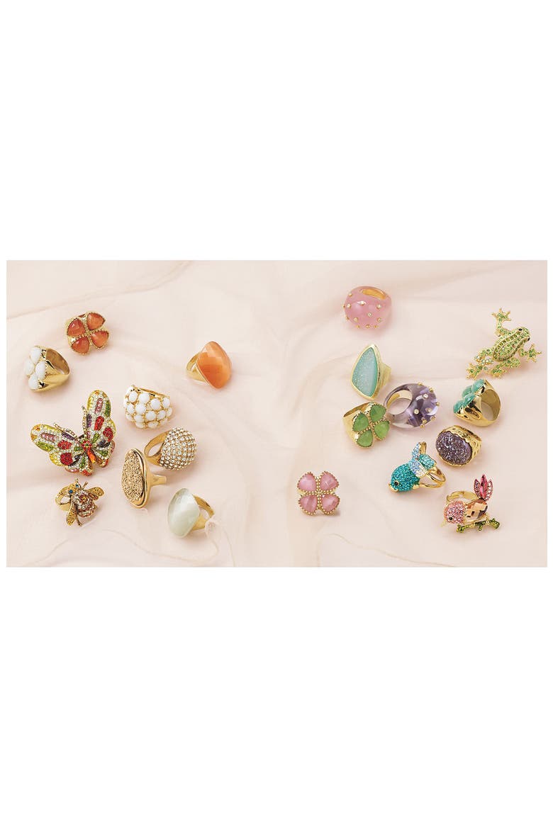 Accessories 'Critters' Frog Crystal Stretch Ring, Alternate, color, MULTI/ GOLD
