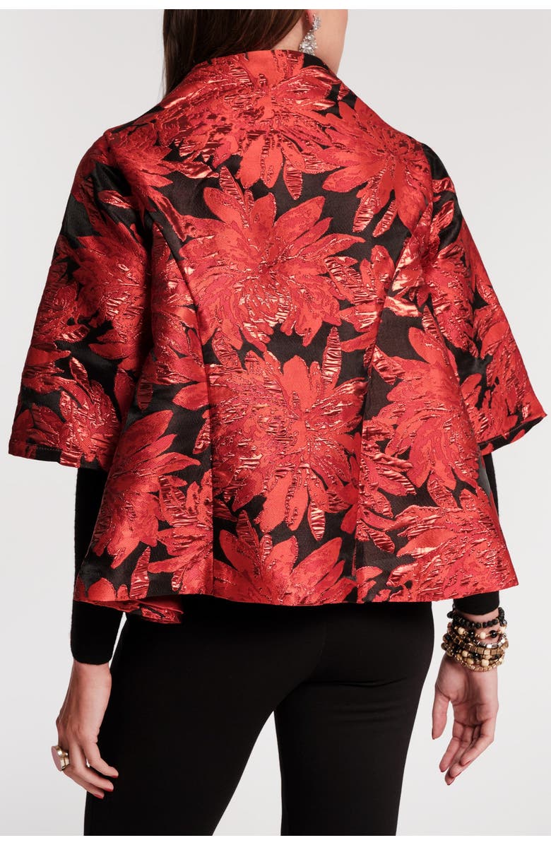 Frances Valentine Swing Jacket, Alternate, color, Red/Black