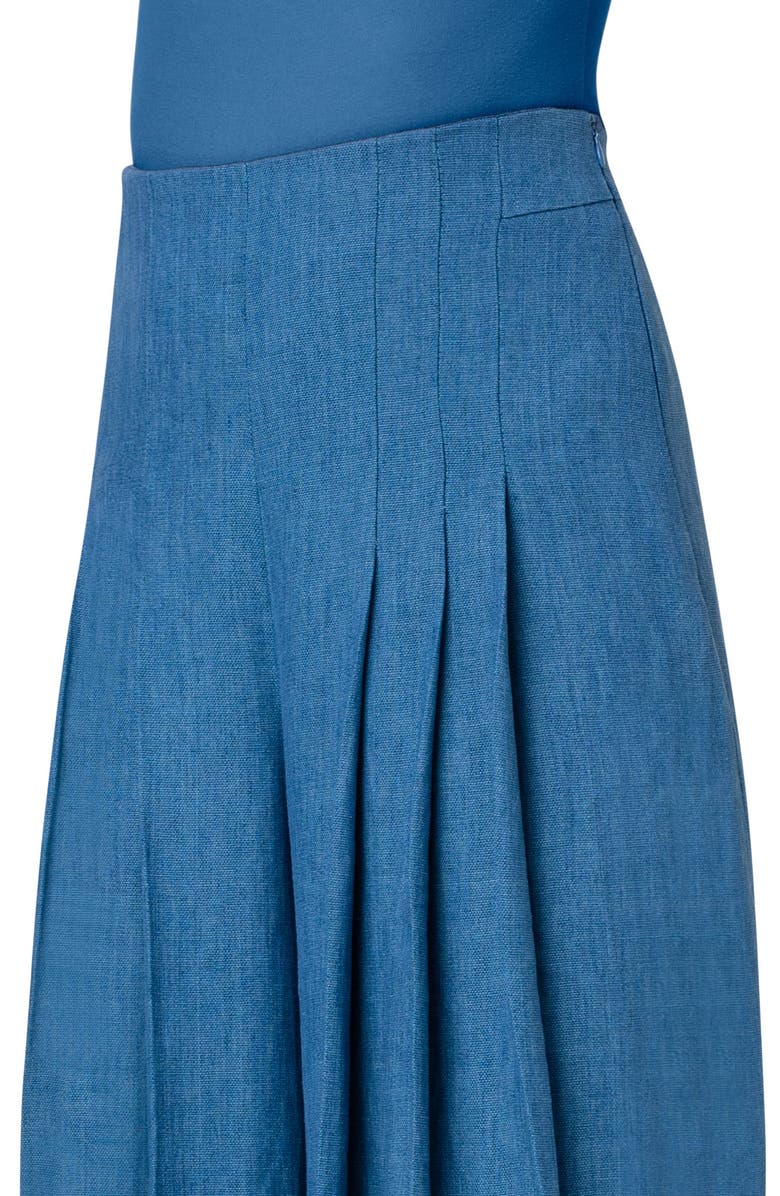 Akris Miyuki Wide Leg Pleated Linen Gabardine Pants, Alternate, color,