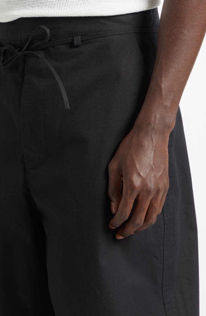 Jacquemus Le Pantalon Marin Belted Cotton Poplin Wide Leg Pants, Alternate, color, Black 990