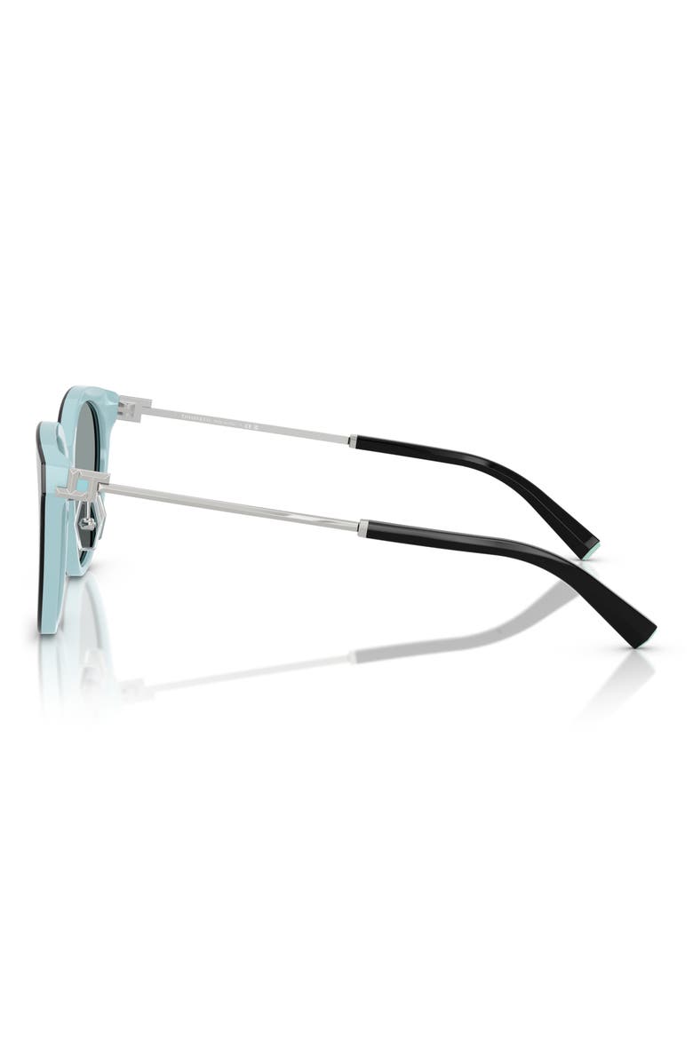 55mm Round Sunglasses, Alternate, color, BLACK ON TIFFANY BLUE / GREY