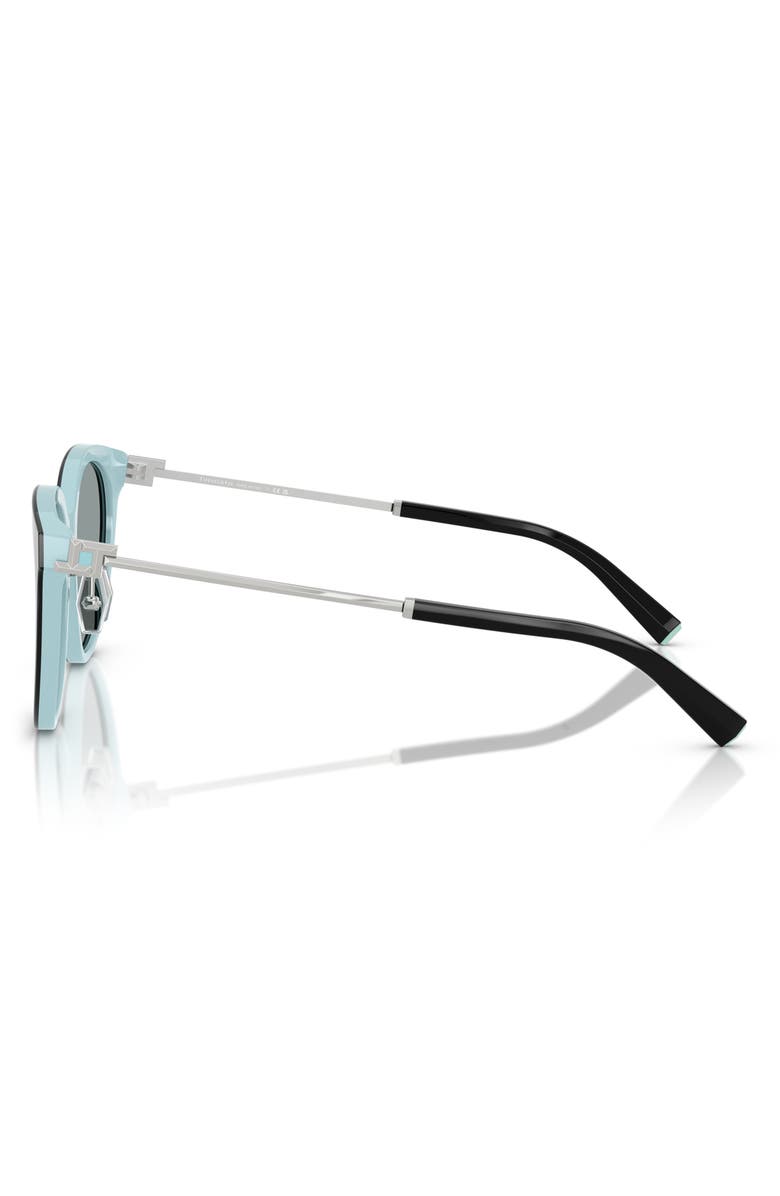 Tiffany & Co. 55mm Round Sunglasses, Alternate, color, Black On Tiffany Blue / Grey