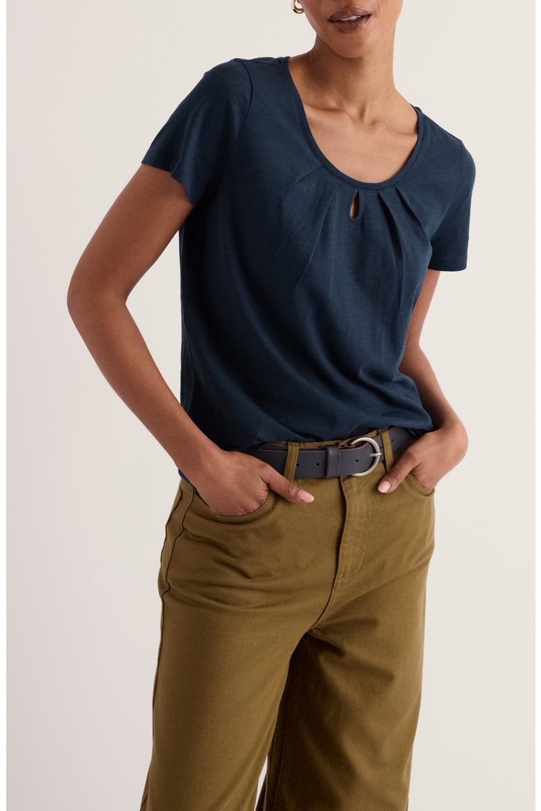 Appletree Keyhole Organic Cotton T-Shirt, Main, color, MARITIME