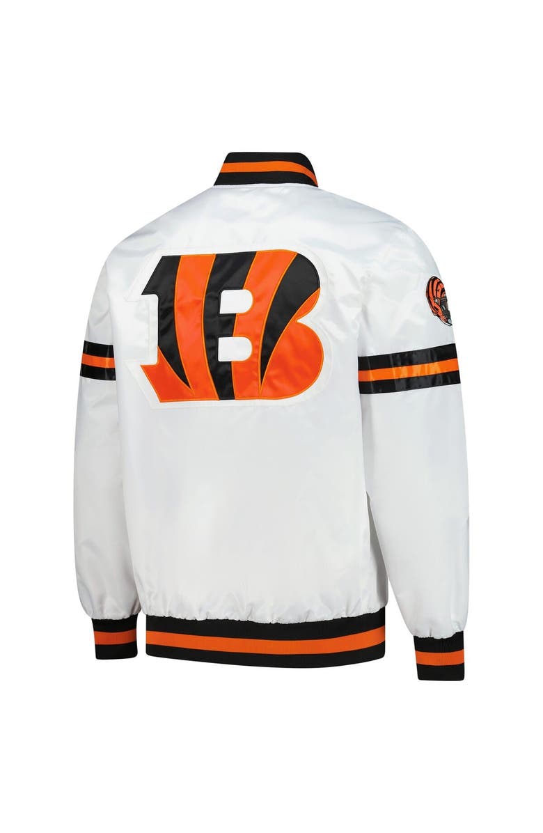STARTER Men's Starter White Cincinnati Bengals Scout Full-Snap Varsity Jacket, Alternate, color, White
