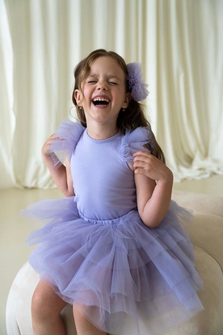 Cotton Tulle Dress, Alternate, color, Purple Bloom