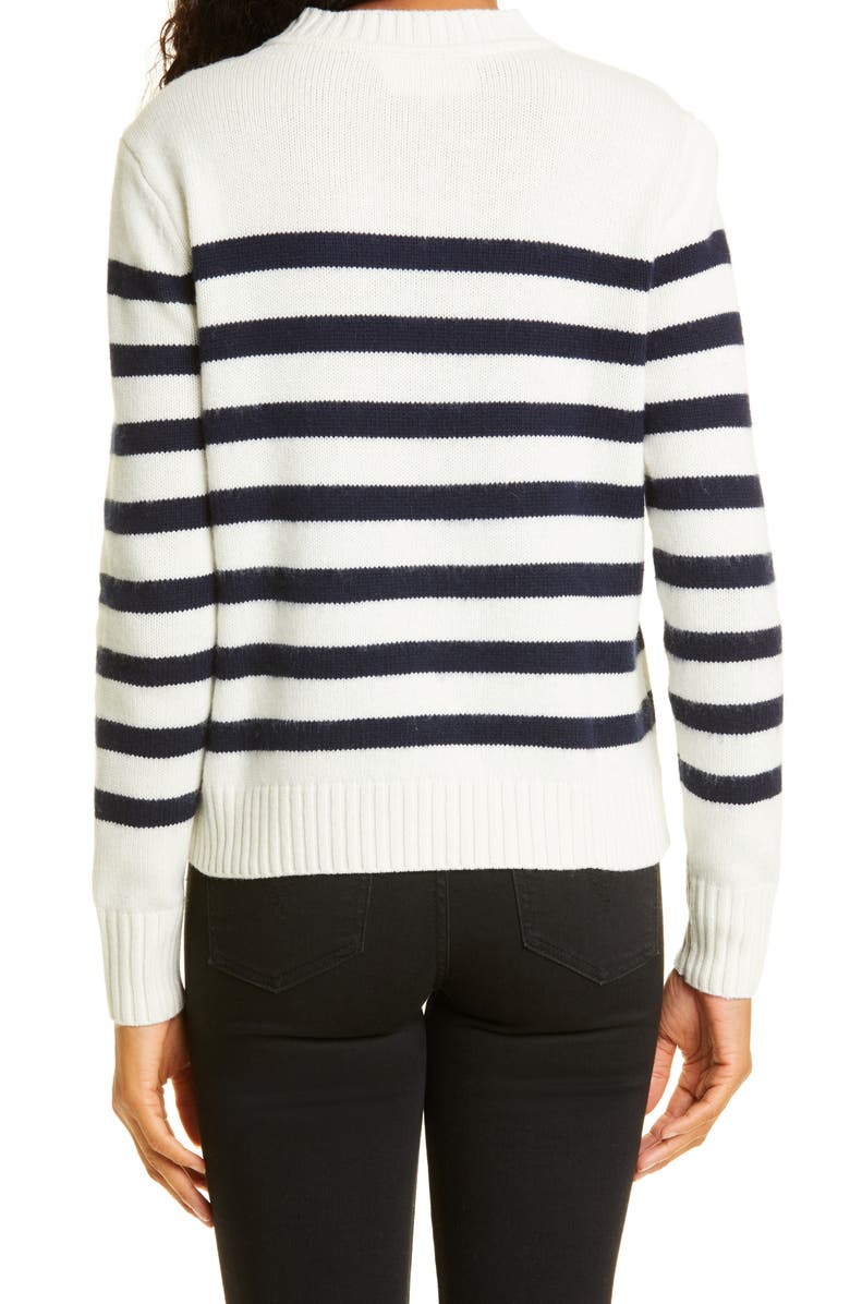 ba&sh Sean Stripe Button Shoulder Sweater, Alternate, color,