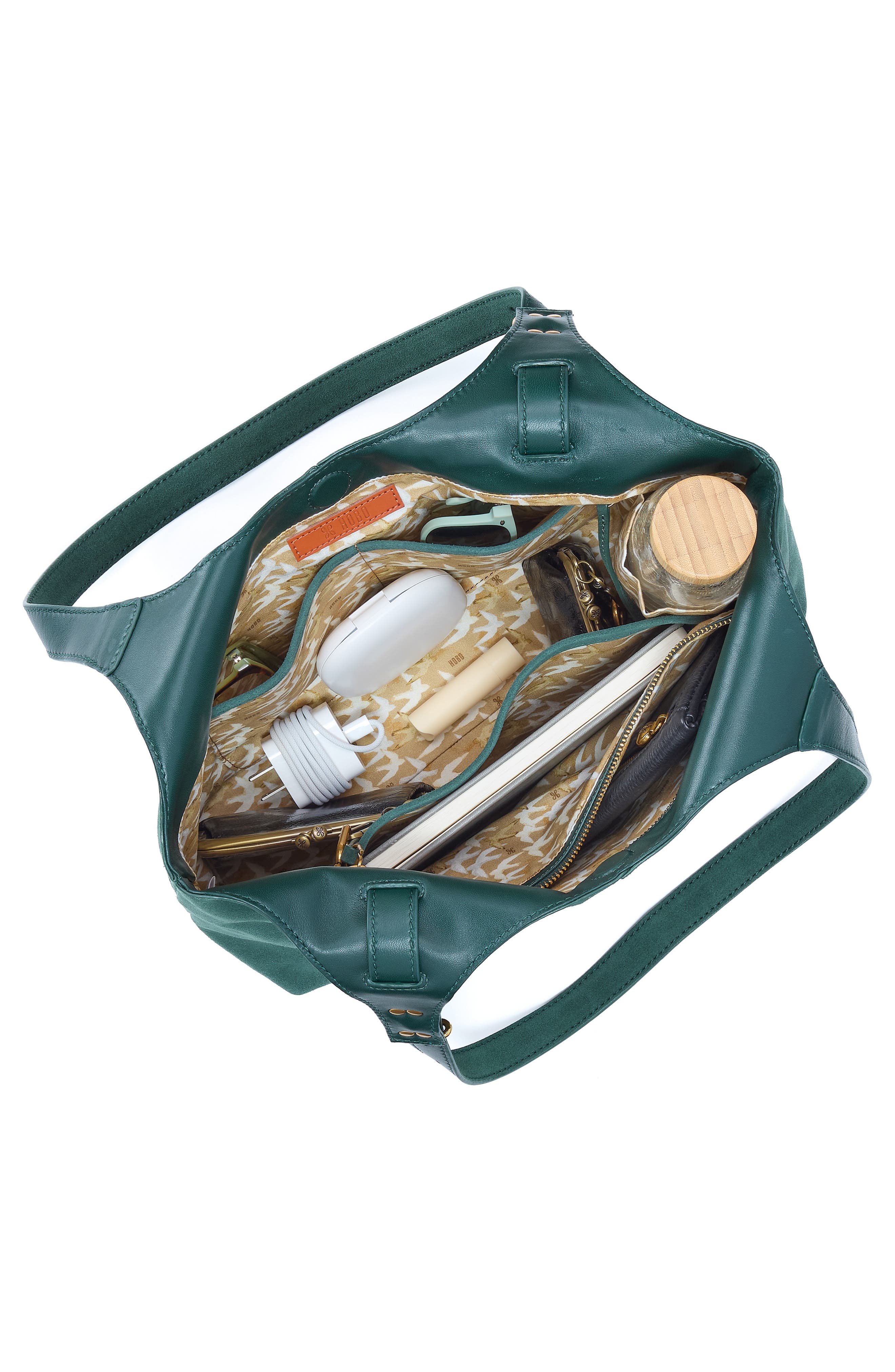 Atlas Suede Tote, Alternate, color, PINE NEEDLE