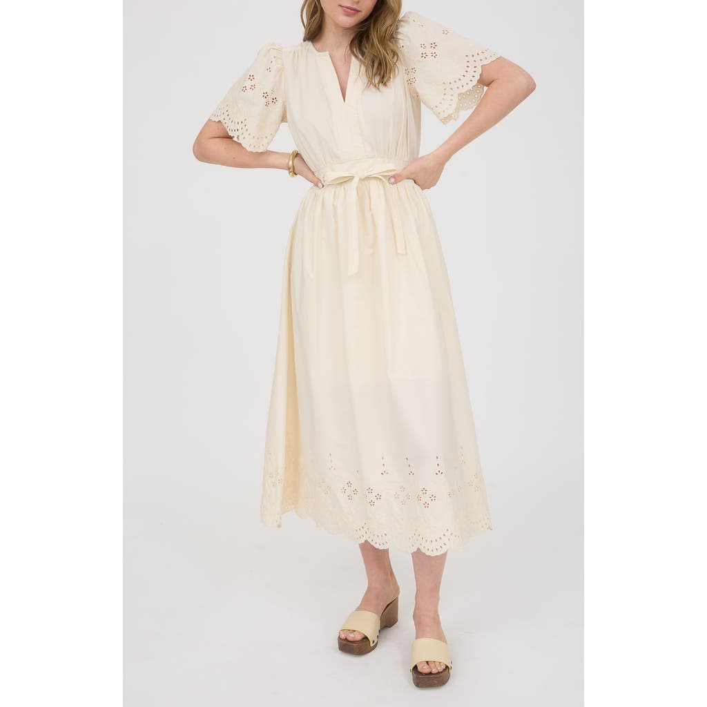 BLU PEPPER BLU PEPPER EYELET TIE WAIST MAXI DRESS