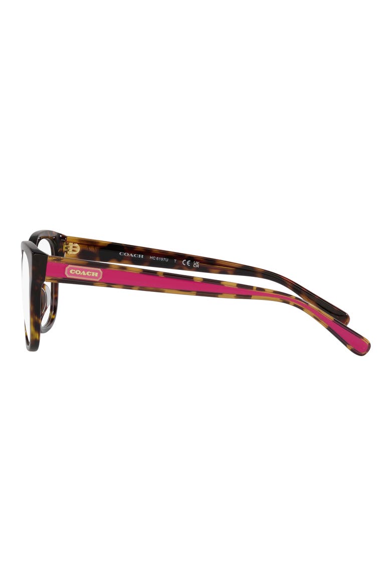 53mm Square Optical Glasses, Alternate, color, DK TORT