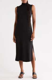 Sleeveless Turtleneck Midi Dress