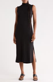 Vince Sleeveless Turtleneck Midi Dress
