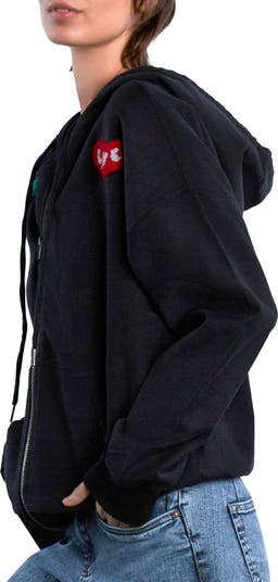 Birds of a Feather Embroidered Zip-Up Graphic Hoodie