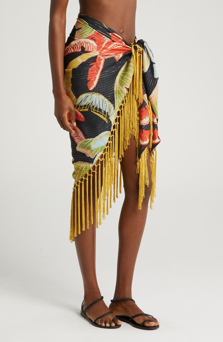 FARM Rio Coconut Night Cover-Up Skirt, Alternate, color, 