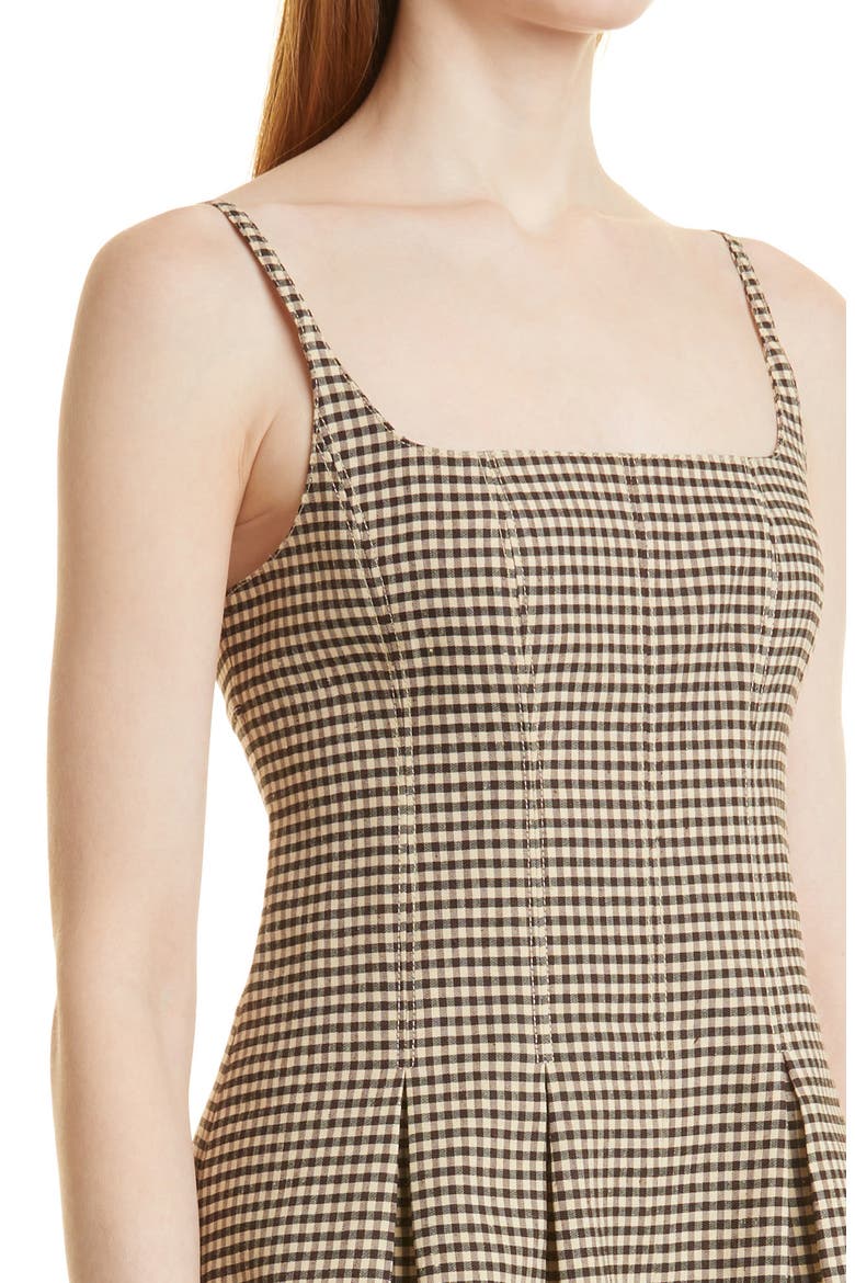 Gingham Linen Blend Romper, Alternate, color, SPRING CHECK ESPRESSO
