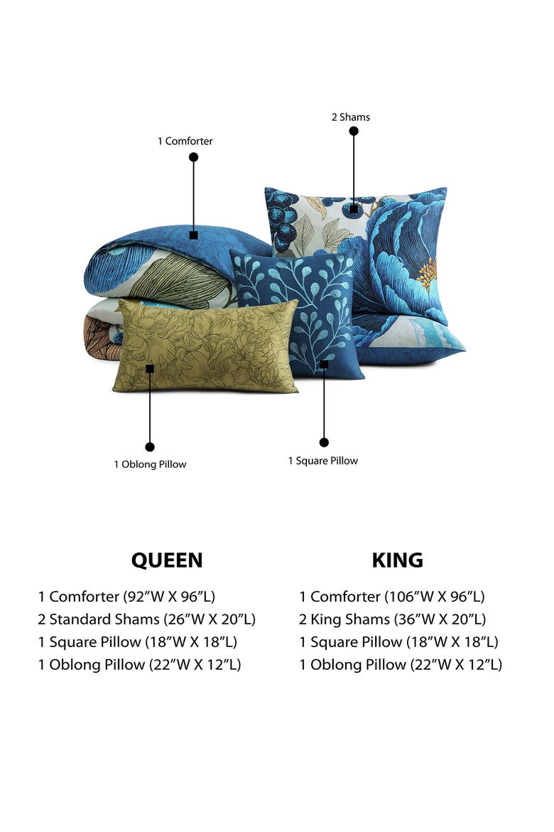 Teal Tapestry Comforter Set, Alternate, color, BLUE
