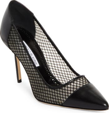 Manolo Blahnik Capcourme Mesh & Leather Pump (Women) | Nordstrom