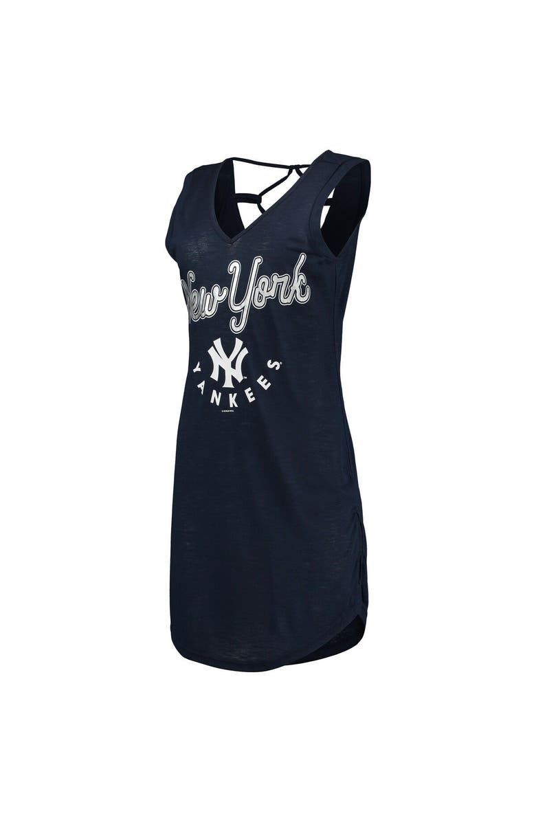 G-III 4HER BY CARL BANKS Women's G-III 4Her by Carl Banks Navy New York Yankees Game Time Slub Beach V-Neck Cover-Up Dress, Alternate, color, Navy