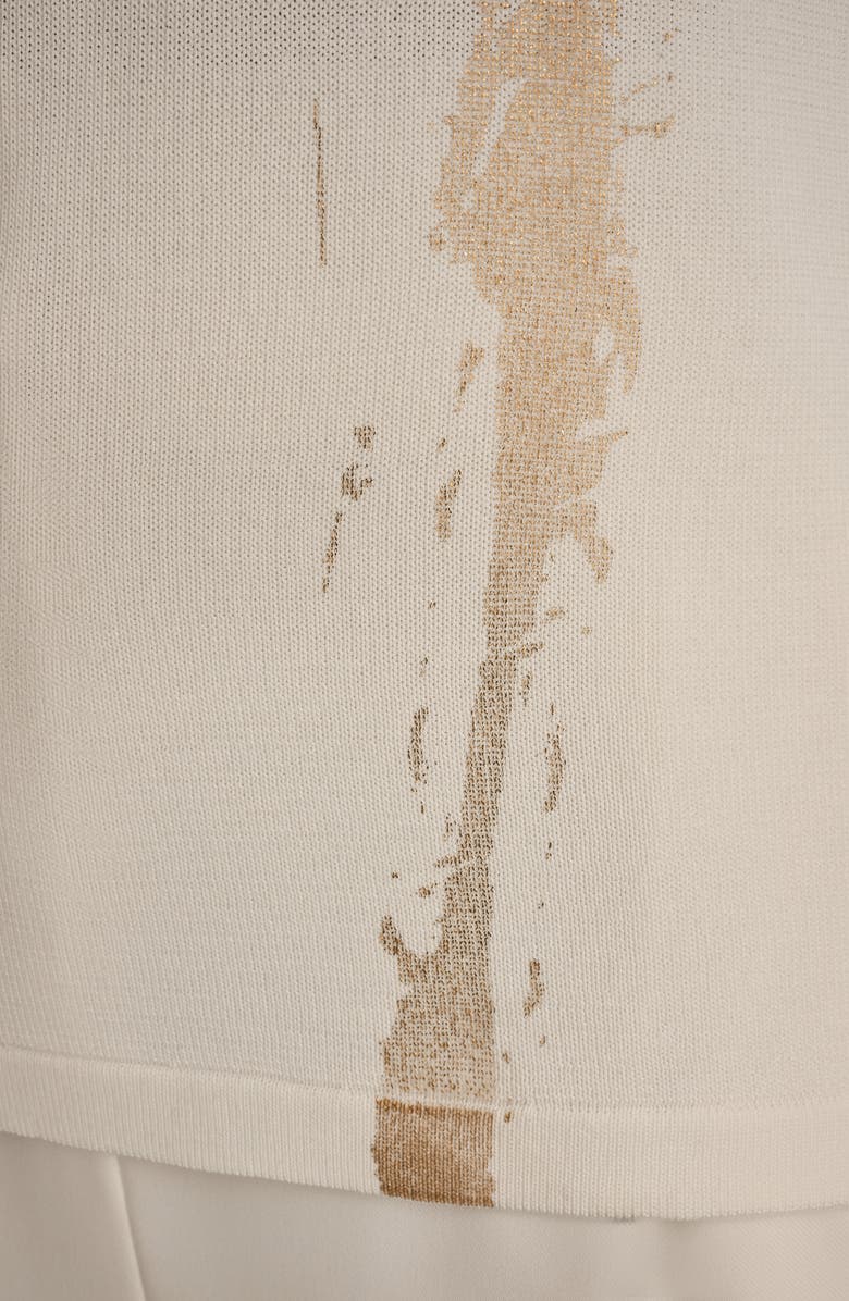 Donna Karan New York Abstract Print Sleeveless Cowl Neck Top, Alternate, color, Cream